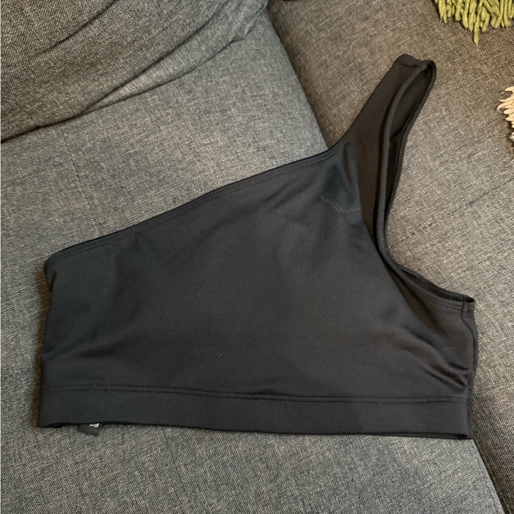 Black One-Shoulder Top Victorias Secret Pink size small